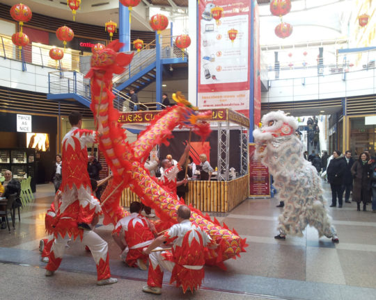 Animation Nouvel An Chinois Tigre et Dragon Centre Commercial