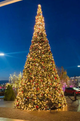 Sapin de Noël géant illuminé